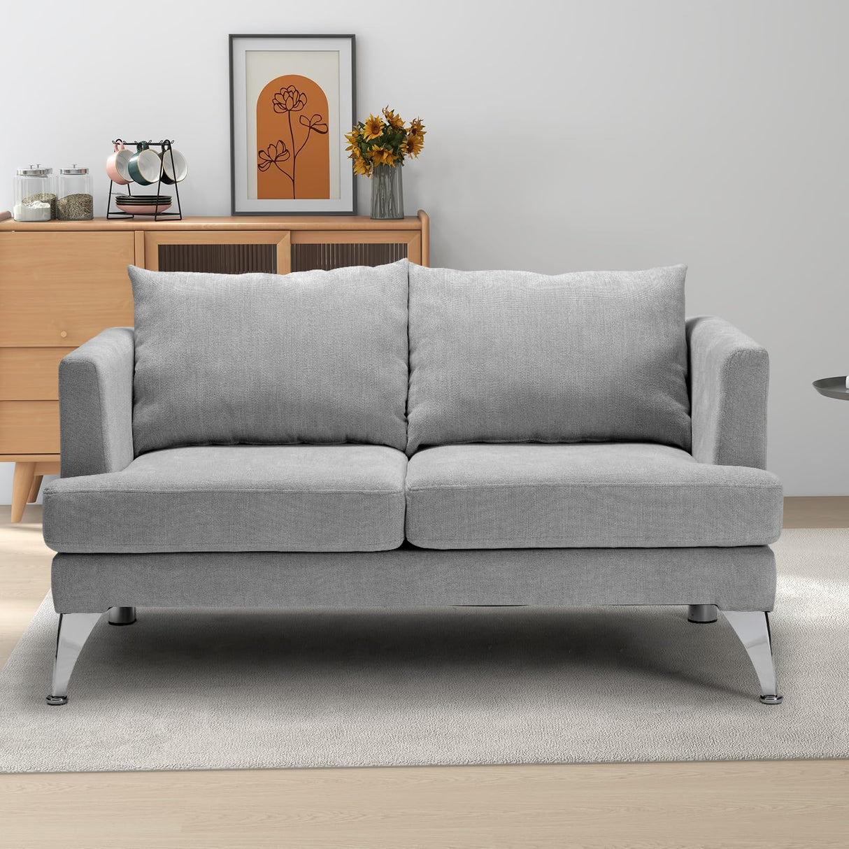 Loveseat, Small Sofa Couch for Living Room,Boucle Couches Sofa