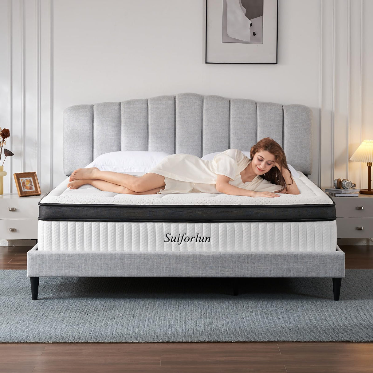 Queen Mattress, 14 Inch Hybrid Mattress Queen, Cool Gel Memory Foam and Heavier