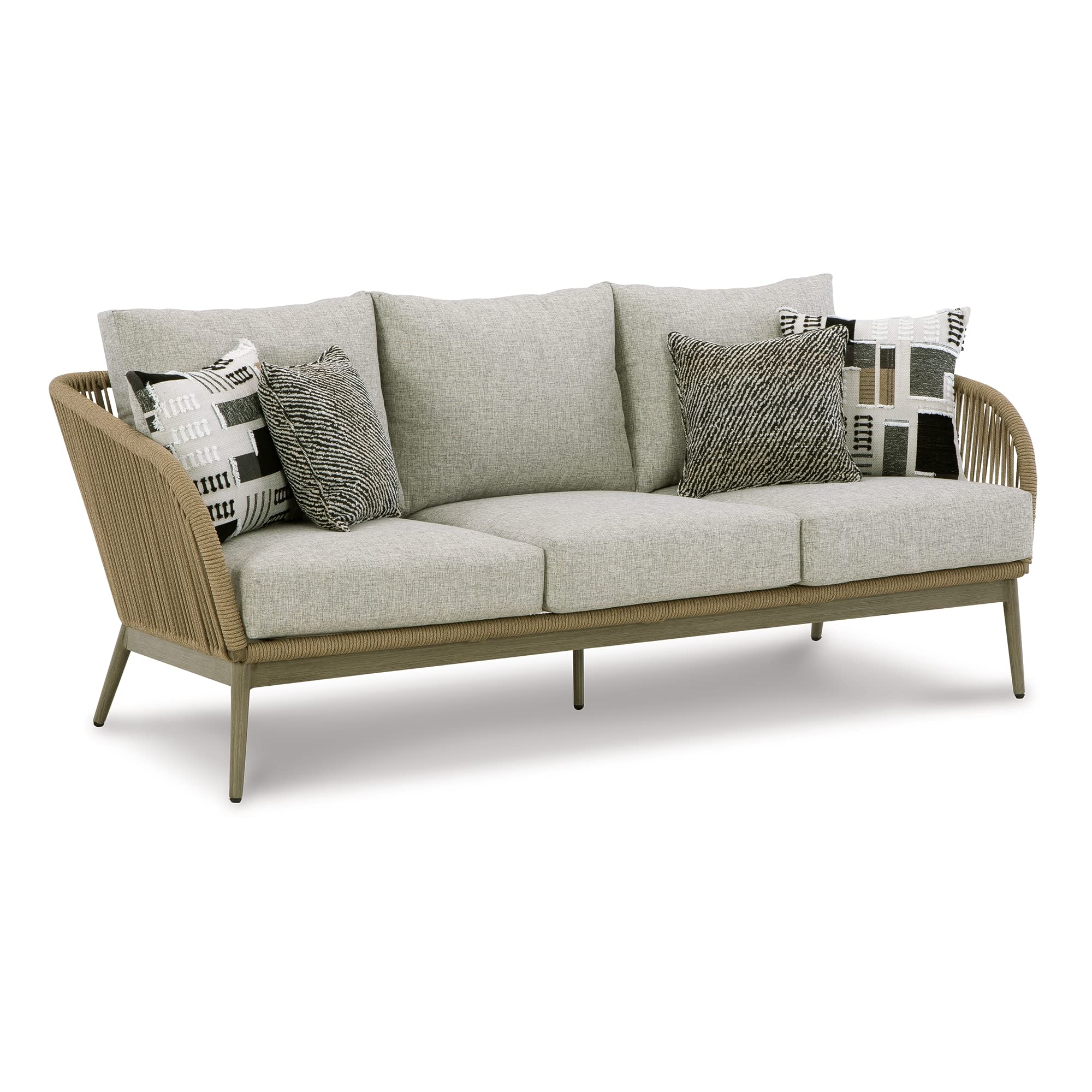 Swiss Valley Bohemian Outdoor Sofa with Cushion, Light Brown