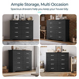 8 Drawer Dresser, Black Dresser for Bedroom, Modern Dresser Chest