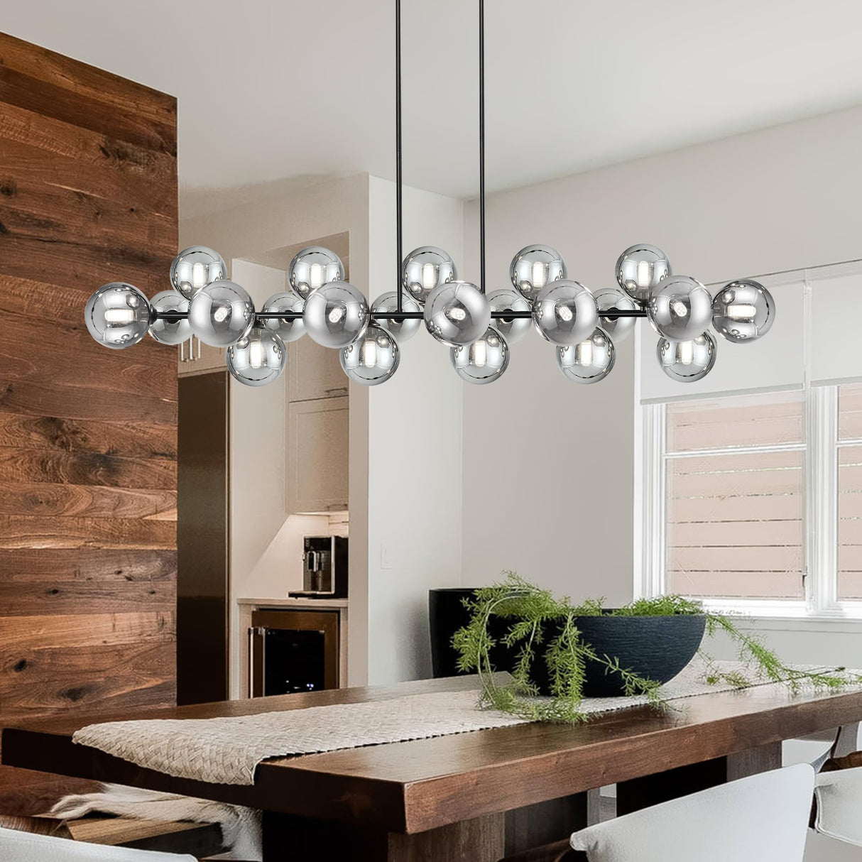 Black Chandelier Large Linear Sputnik Chandelier Island Pendant Light for Dinning Room