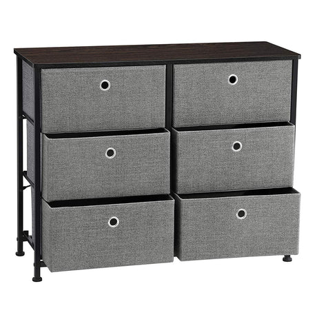 Dressers with Fabric Drawers Storage Tower Units, 31.5" and 7.9", Grey