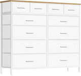 Large Dresser for Bedroom with 12 Deep Drawers, Tall Fabric Drawer Dresser, Chest of