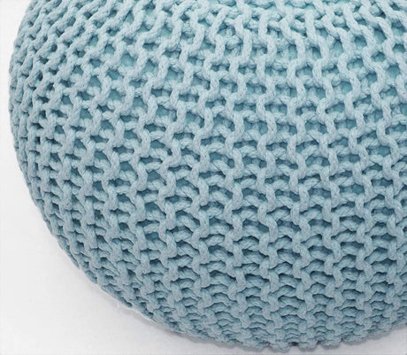 Ottoman Floor Poufs for Living Room Hand Knitted Foot Rest Comfortable