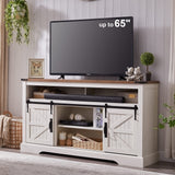 Farmhouse TV Stand for 65+ Inch TV, 33" Tall Highboy Entertainment Center