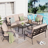 Oversized Patio Furniture Set with Fire Pit Table