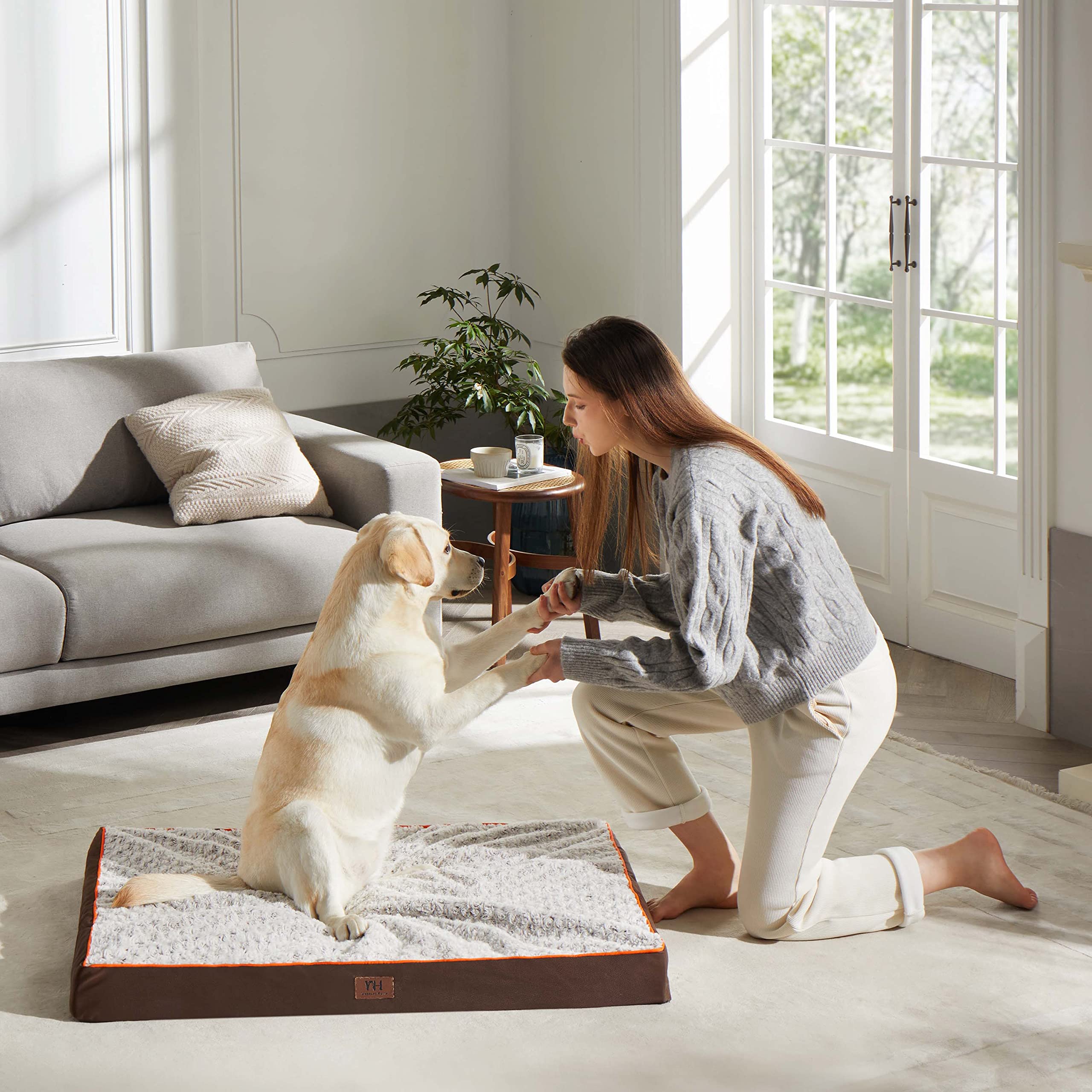 Large Dog Bed for Large, Jumbo, Medium Dogs, Orthopedic Pet Bed Waterproof Mattress