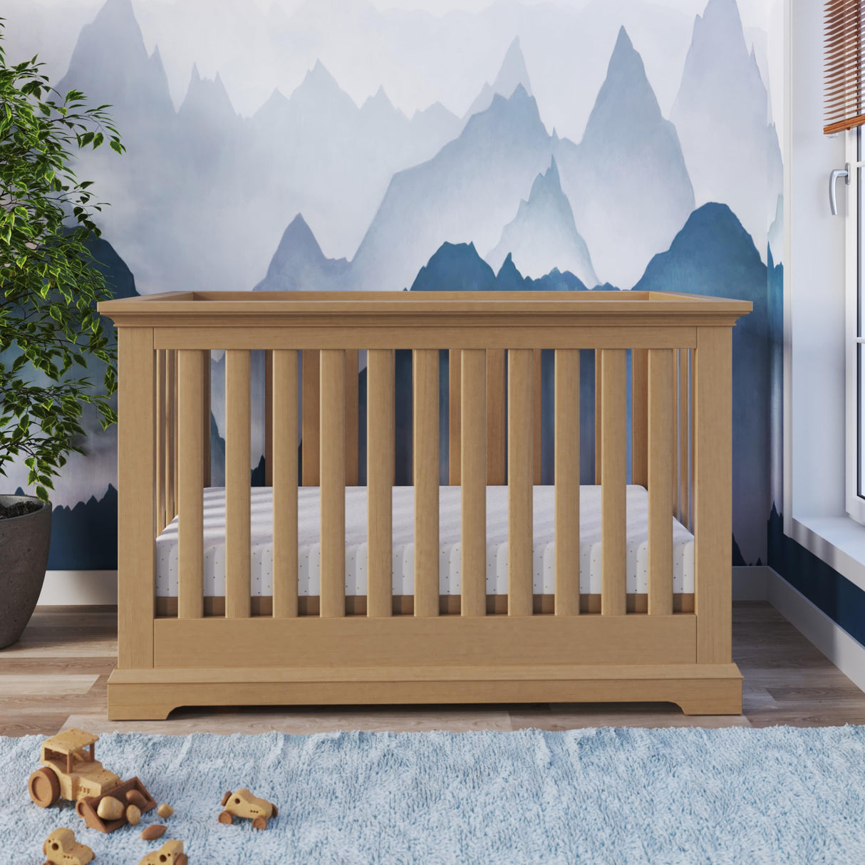 Jordyn 4-in-1 Convertible Crib, Baby Crib Converts to Day Bed, Toddler Bed and Full Size