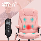 6-Point Vibrating Massage Office Chair with Heat - Pink Velvet