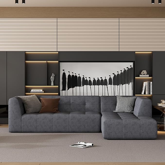 P.Purlove Modular L-Shaped Sectional Sofa – Multiple Sizes, Reversible Chaise