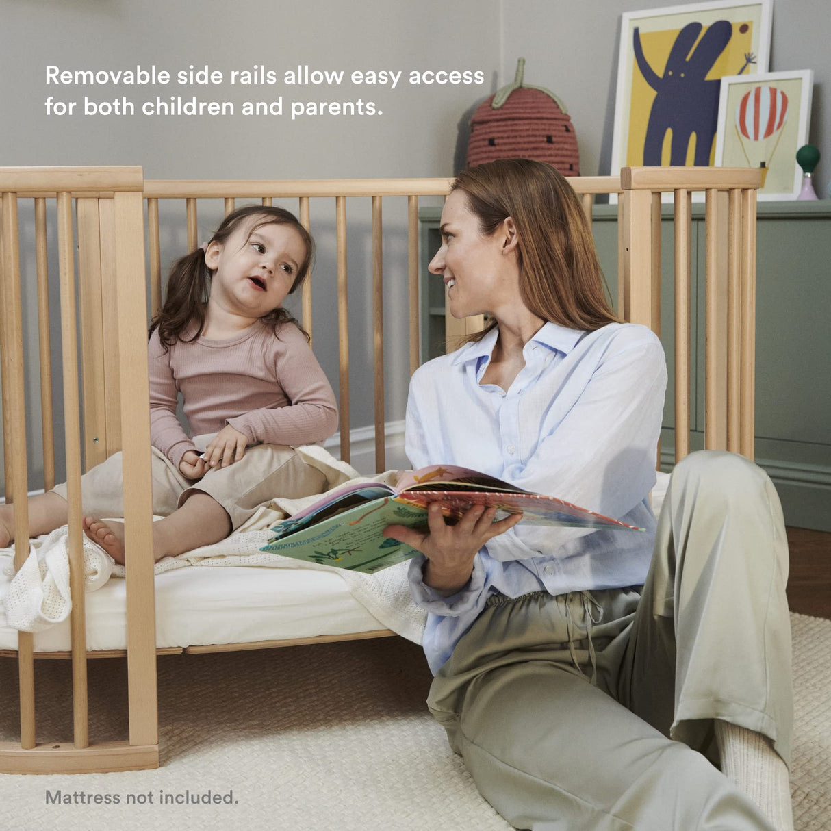 Stokke Sleepi Bed V3, Natural - Suitable for Ages 0-5 Years Old - Adjustable, Stylish & Flexible - Sturdy Beech Wood Frame
