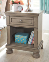 Lettner Modern Traditional 1 Drawer Nightstand, Light Gray