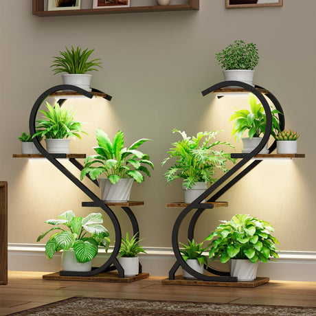 Plant Stand Indoor with Grow Light, 4 Tiered Metal Plant Shelf indoor, 29'' Plant Stands