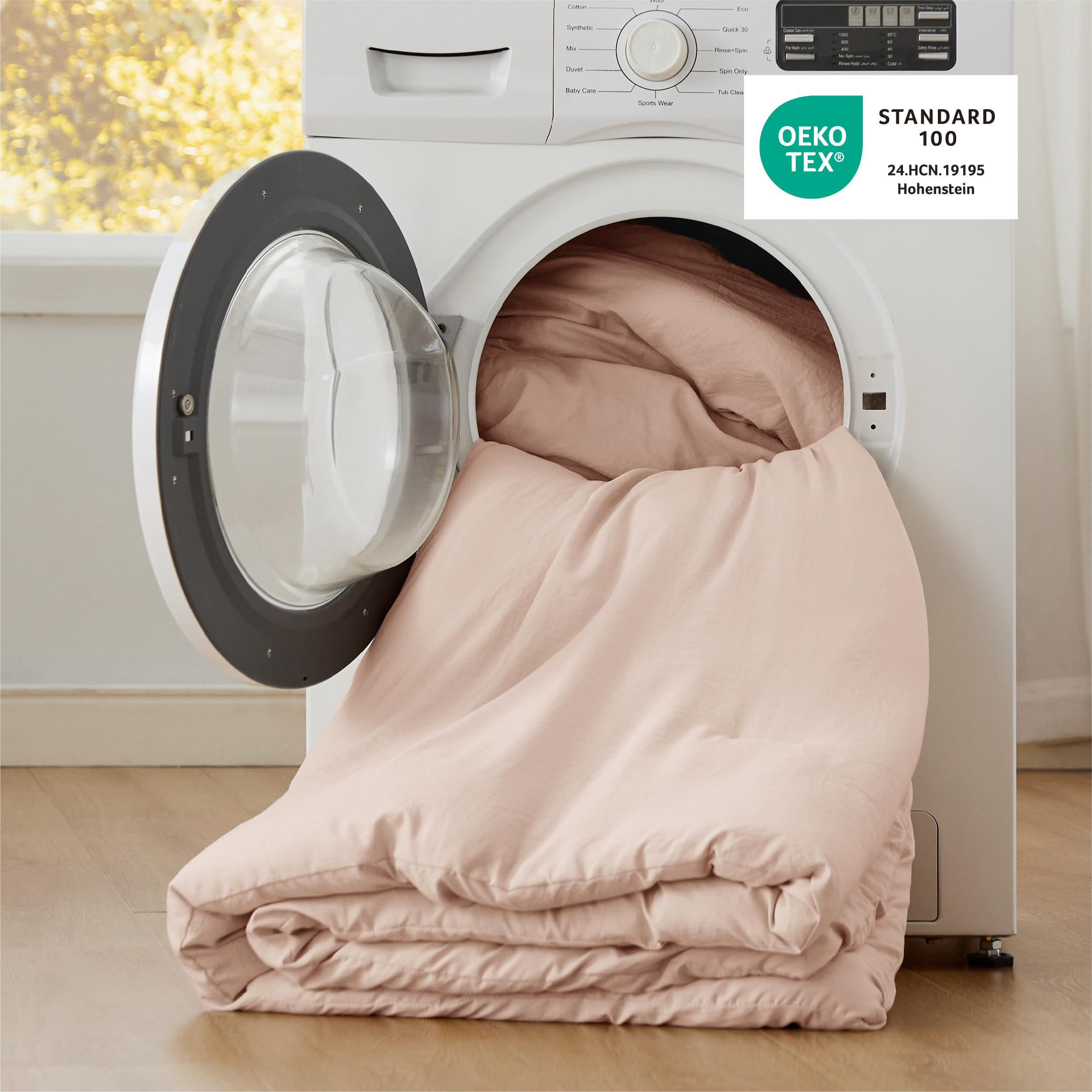 Light Pink Oversized King Comforter Set - 3 Piece Prewashed Bedding