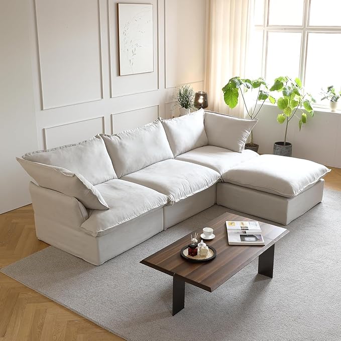 U Shape Couch Sectional for Living Room, Convertible Sectional Sofa