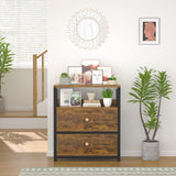 Dresser with 2 Drawers, Fabric Nightstand, Organizer Storage Dresser for Bedroom,