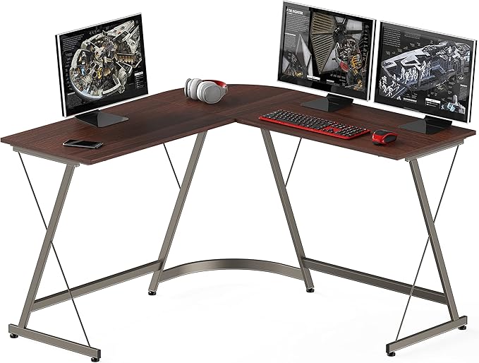 L-Shaped Computer Gaming Desk, Espresso