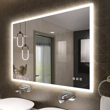 36''x28'' LED Bathroom Mirror with Lights, Bathroom Vanity Wall Mirror with Buletooth