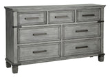 Russelyn Rustic Dresser with 7 Drawers, Gray