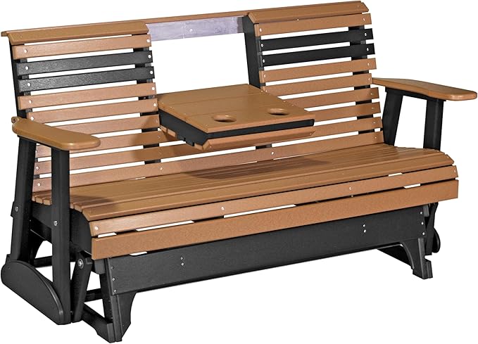 5' Plain Double Glider Bench, 2 Person Glider Chair, 2 Seat Outdoor Glider, Outdoor