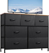 Dresser TV Stand, Entertainment Center with Fabric Drawers, Media Console Table