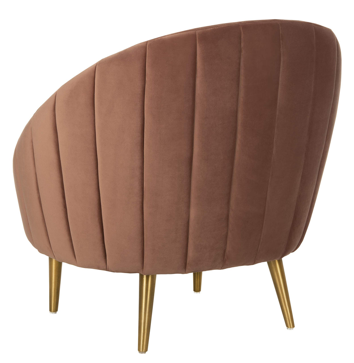 Couture Home Razia Retro Glam Dusty Rose Pink Velvet Channel Tufted Tub Chair