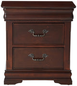 2-Drawer Wood California King Nightstand, Cherry