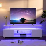 LED TV Stand White TV Stands for Living Room Modern TV Stand with Storage