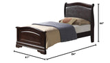 Louis Phillipe Twin Panel Bed in Cappuccino