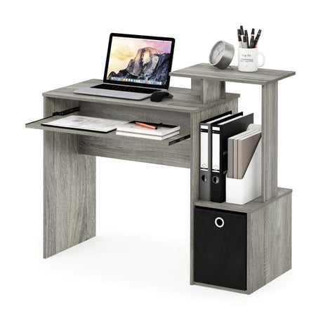 Econ Multipurpose Home Office Computer Writing Desk, French Oak Grey