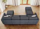 Modular Sectional Couch with Storage Ottoman U Shaped Corduroy Sectional Sofa