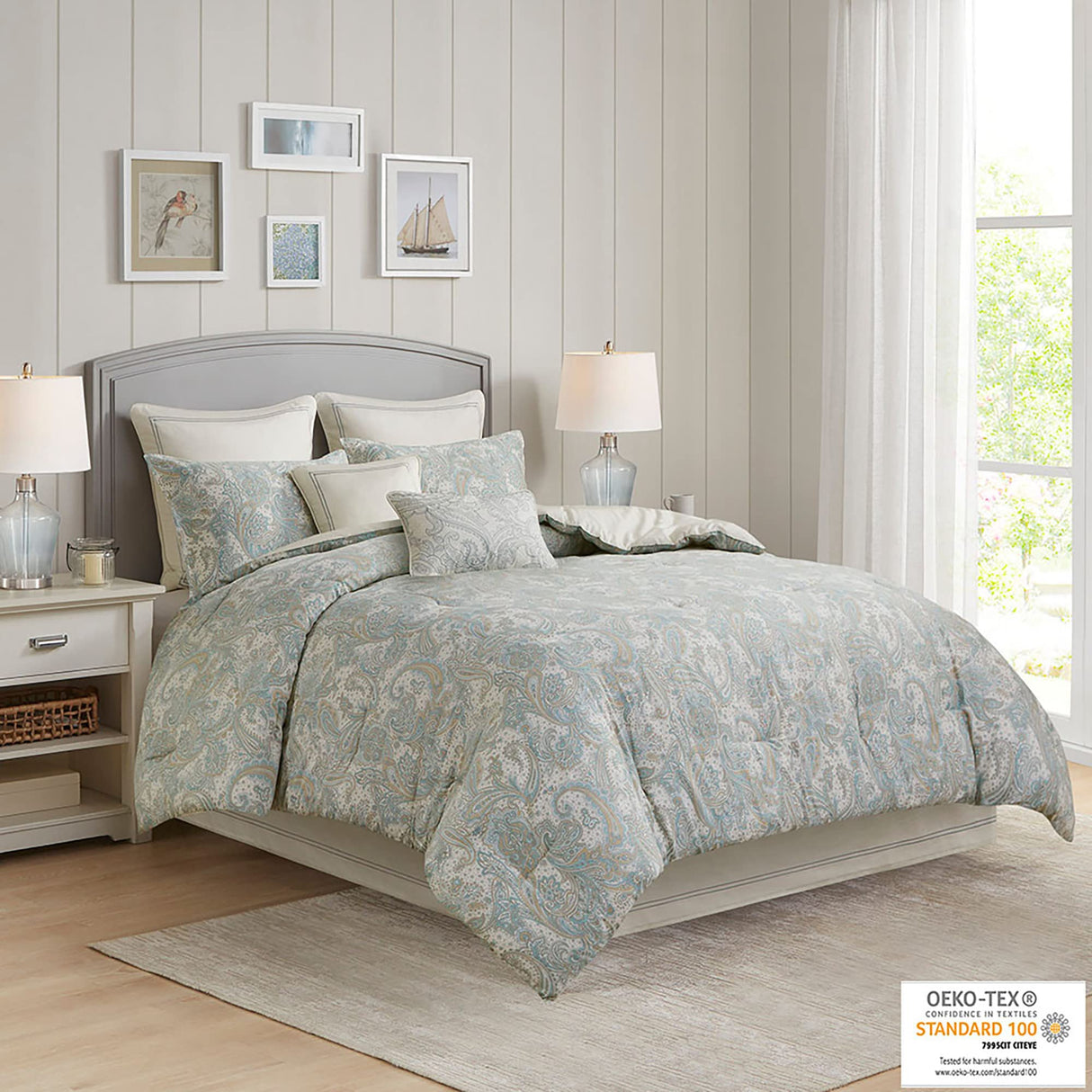 Cozy Cotton Comforter Set - Classic Modern Design, All Season Down Alternative Casual
