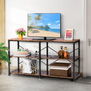 55 Inch Entryway Console Table, Narrow Industrial Sofa Table Behind Couch with 3-