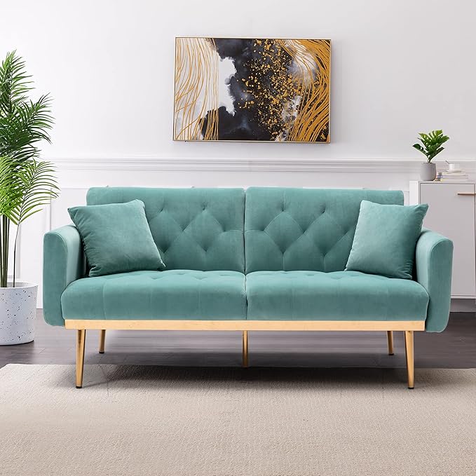 65" Teddy Sofa Couch,Convertible Futon Sofa Bed,Comfy Recliner Couch