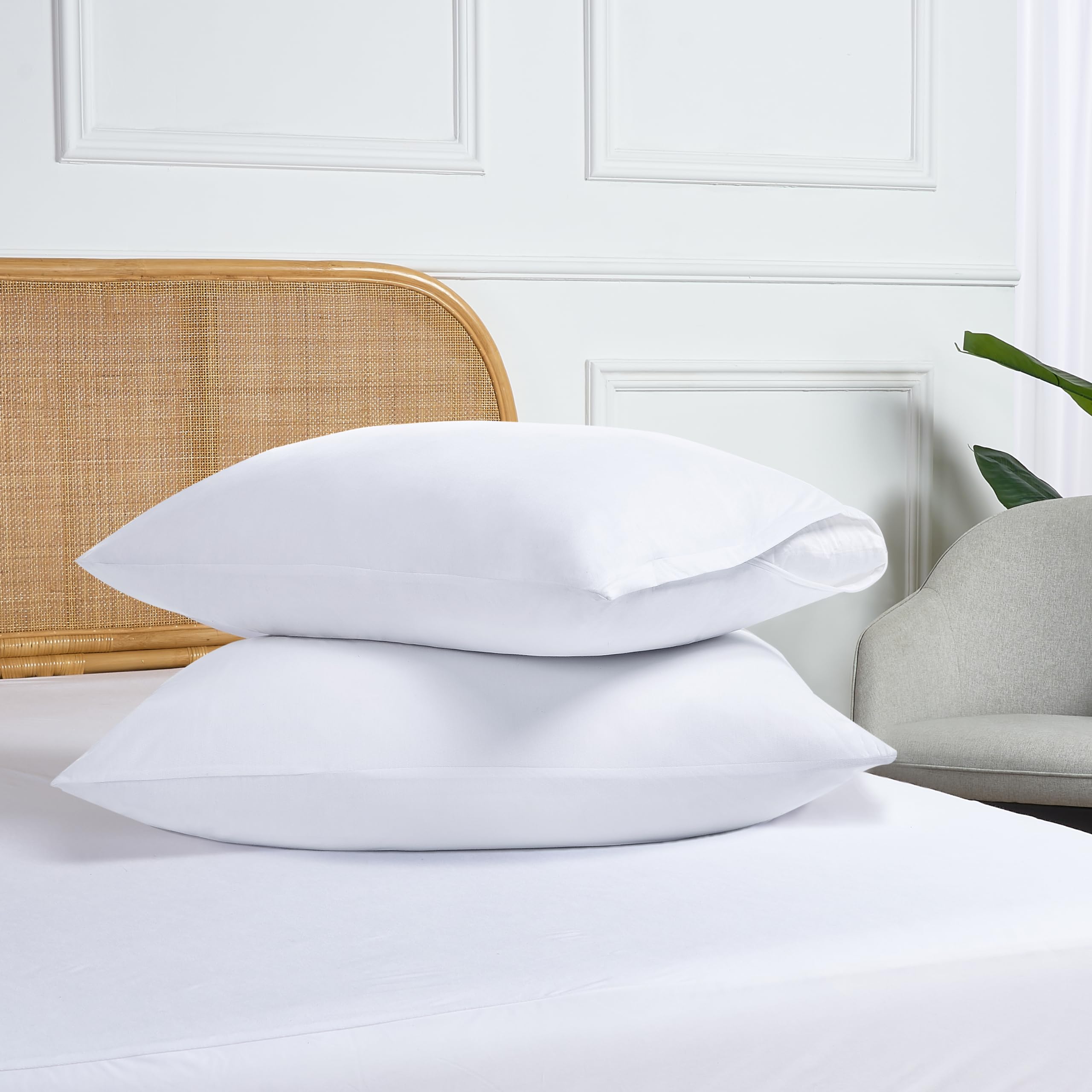 Tencel Pillow Protectors - 2-Pack, Eco-Friendly, Waterproof & Hypoallergenic