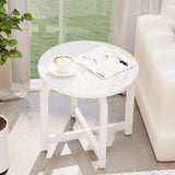 Outdoor Side Table,Small Round Outdoor Side Table, Outside End Table for Patio