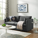 Activate Contemporary Modern Fabric Upholstered Apartment Sofa Couch In Light Gray