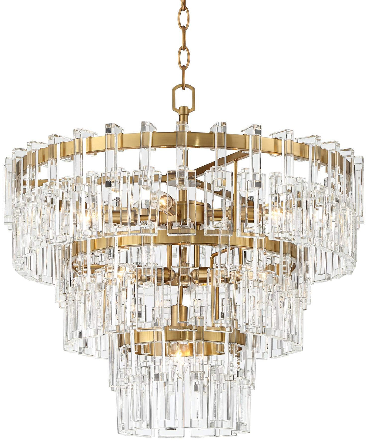 Donegan Burnished Brass Crystal Chandelier 23 1/2" Wide Luxury Tiered 8-Light Fixture