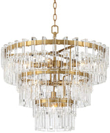 Donegan Burnished Brass Crystal Chandelier 23 1/2" Wide Luxury Tiered 8-Light Fixture