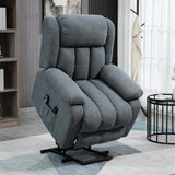 Power Lift Chair for Elderly Big and Tall with Massage, Linen Fabric Upholstered Recliner