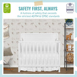 Bellport 4 in 1 Convertible Mini/Portable Crib In White, Non-Toxic Finish, Made