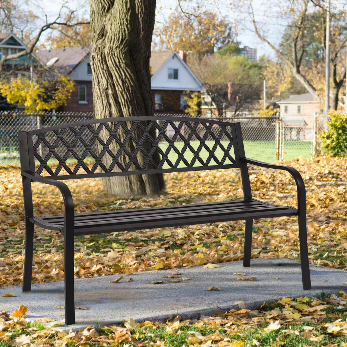 Park Bench Metal Bench 50 Garden Bench Chair Outdoor Benches Clearance Patio Bench