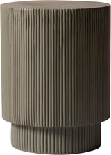 Modern Side Table Round Fiberstone Top Accent End Table for Home, Outdoor Patio