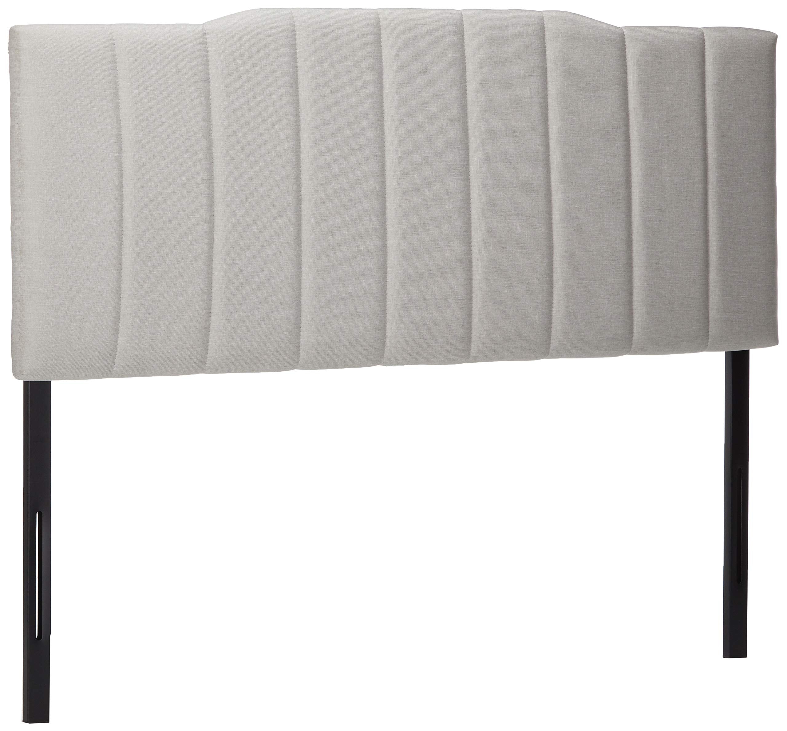 Satish Upholstered Channel Stitched Headboard in Light Grey