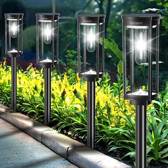 Solar Pathway Lights Outdoor 8 Pack, Bright Solar Path Lights Outside Waterproof,