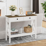 Lomojo Console Table,Sofa Table 13.8" D x 39.37" W x 31.5" HEntryway Table with 2 Drawers Storage Shelve Foyer Table for Entryway Farmhouse Hallway Tables for Living Room,Kitchen