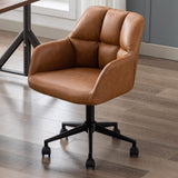 Adjustable Home Office Desk Chair with Comfy Square Tufted Mid-Back