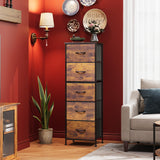 Fabric Dresser, 5-Drawer Tall Dresser for Bedroom, Storage Dresser Organizer