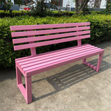 Pink Backrest Park Chair, Outdoor Bench Shopping Mall Rest Stool