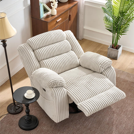 Power Swivel Rocker Recliner Chair for Adults with Massage and Heat